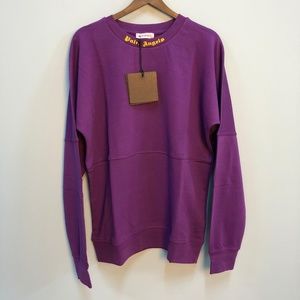 Palm Angels Men Purple Over Size Sweatshirt "XXL"